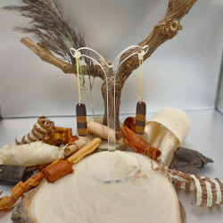 Boucles allongées sur chainettes en Movingui et Ipé