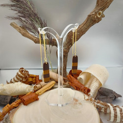 Boucles allongées sur chainettes en Movingui et Ipé