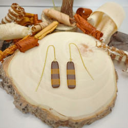 Boucles allongées sur chainettes en Movingui et Ipé