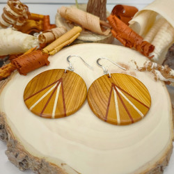 Boucles rondes en If, Pequia amarello, Frêne et Padouk