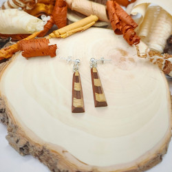 Petites boucles en Frêne, Sapelli et Padouk