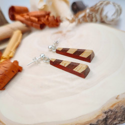 Petites boucles en Frêne, Sapelli et Padouk