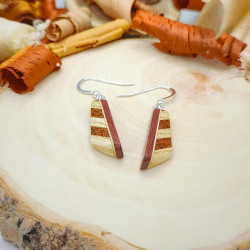 Petites boucles en Amarante, Frêne, Sapelli et Erable