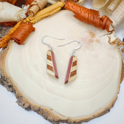 Petites boucles en Amarante, Frêne, Sapelli et Erable