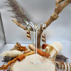 Petites boucles en Amarante, Frêne, Sapelli et Erable