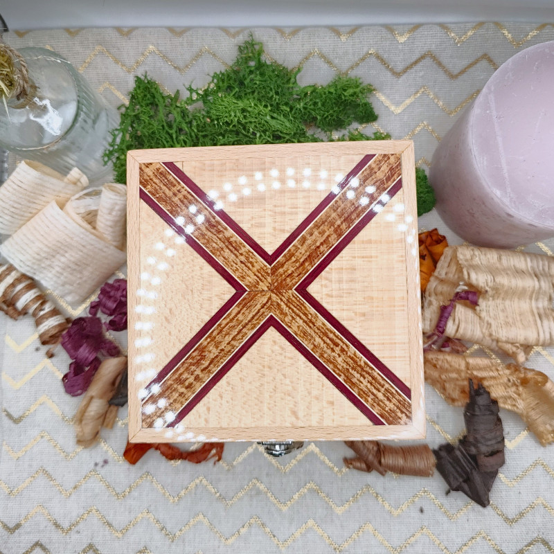 Boite à montre "Luxe" - Hêtre, Bubinga, Amarante et Erable