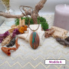 Pendentif bois et résine colorée