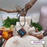 Pendentif bois et résine colorée