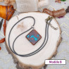 Pendentif bois et résine colorée