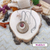 Pendentif cercle avec perle en bois - Différentes déclinaisons