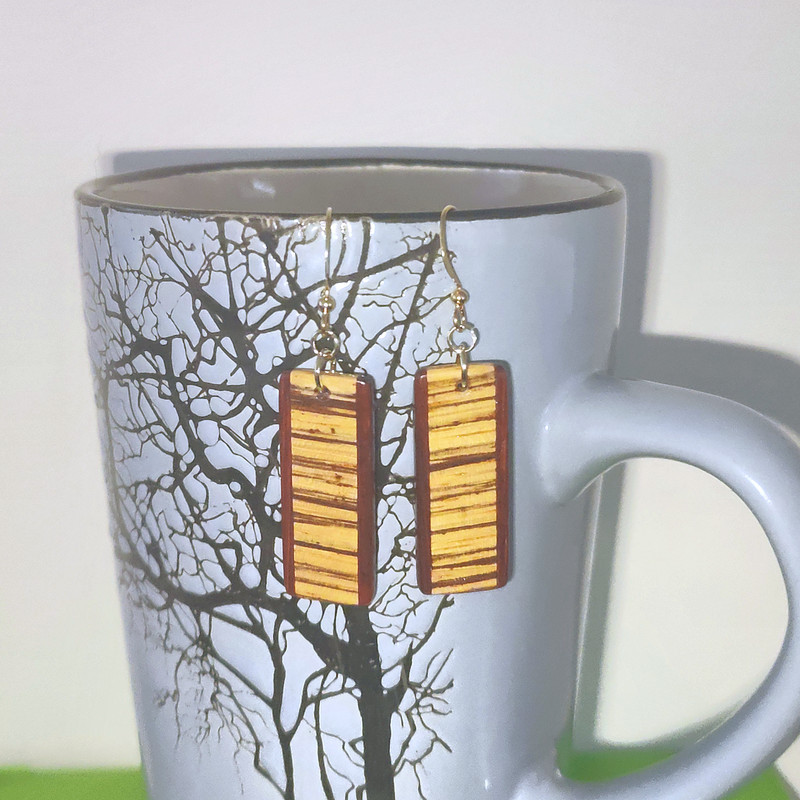 Boucles rectangulaires - Zebrano et Padouk