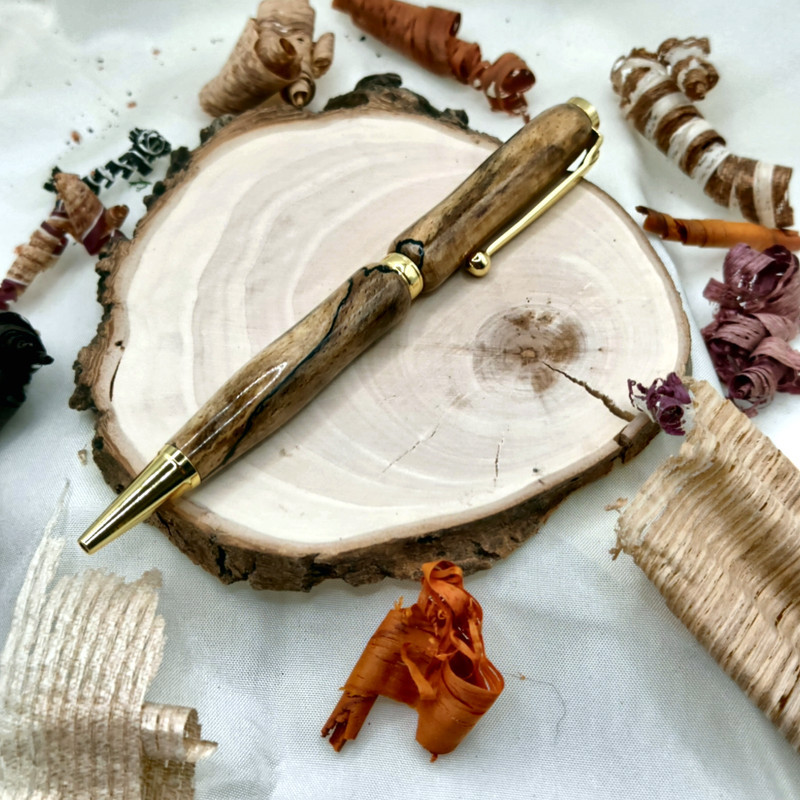 Stylo bille Audace en Hêtre échauffé | Zaksuo's Workshop