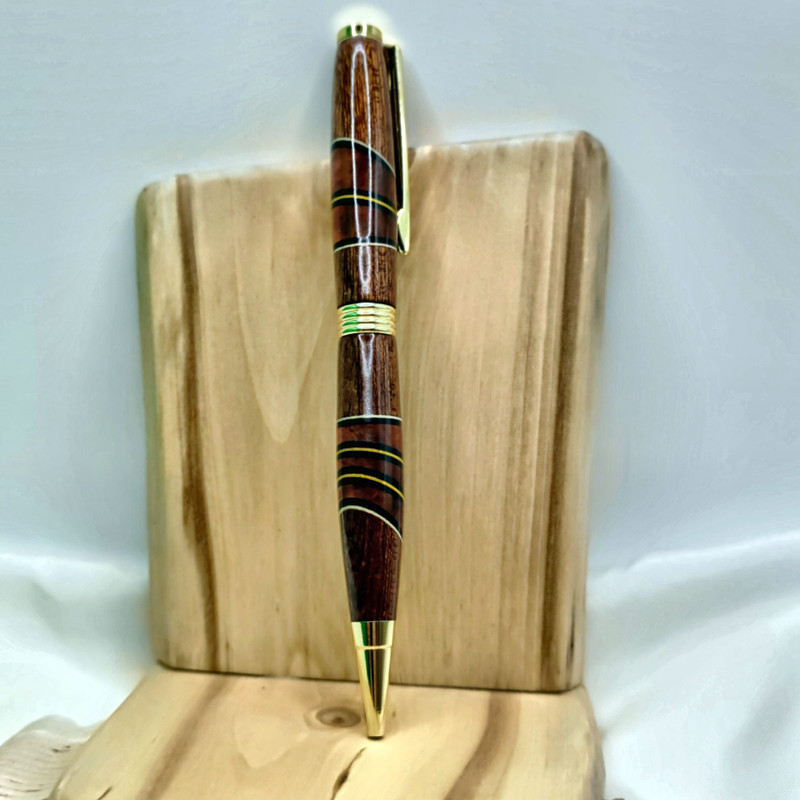 Stylo bille Audace en Sapelli, Narra rouge, Ebène | Zaksuo's Workshop
