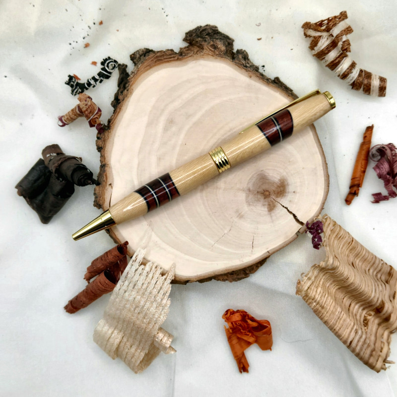 Stylo bille Audace en Platane, Narra mauve | Zaksuo's Workshop