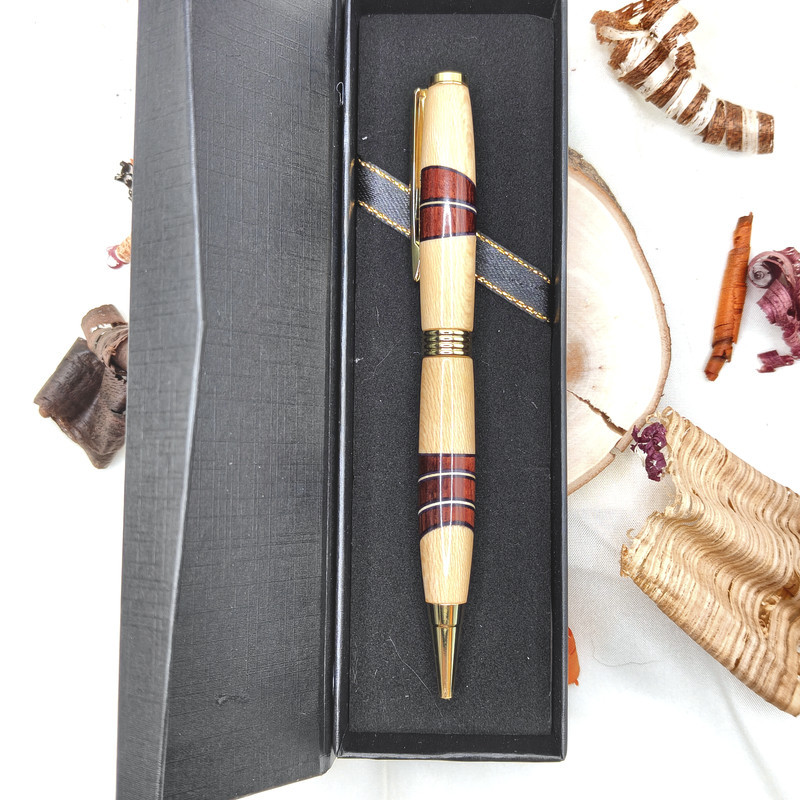 Stylo bille Audace en Platane, Narra mauve | Zaksuo's Workshop