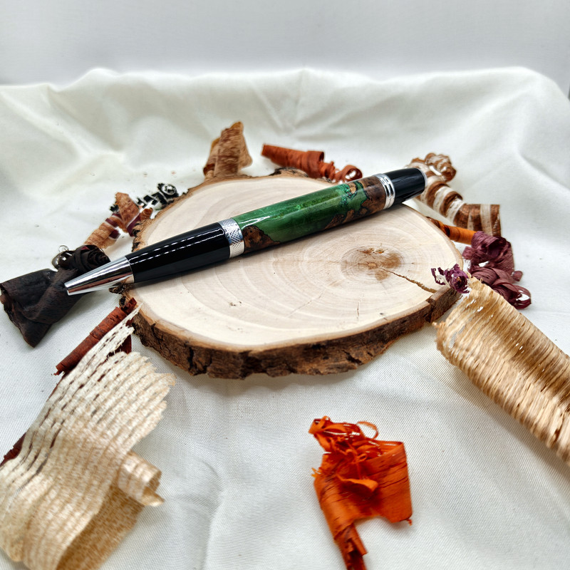 Stylo bille Audace – Loupe de peuplier et résine | Zaksuo's Workshop