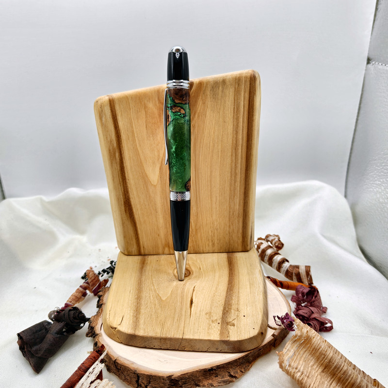 Stylo bille Audace – Loupe de peuplier et résine | Zaksuo's Workshop